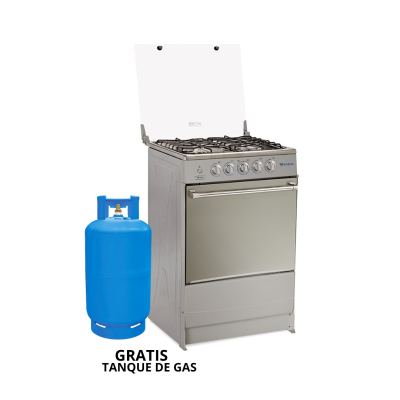 COCINA 4Q INCLUYE GAS  IN-MENTA INOX.