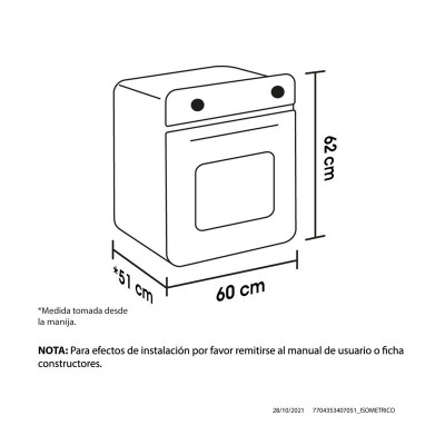 HORNO HACEB EMPOTRABLE 60CM NEGRO HA-HORNO X TOFU 60 NE GP