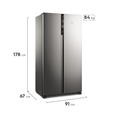 REFRIGERADORA Side By Side INVERTER ELECTROLUX 521 litros