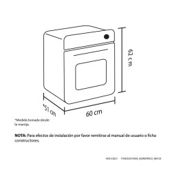 HORNO A GAS INOXIDABLE HACEB 60CM EMPOTRABLE | ALCOSTEC