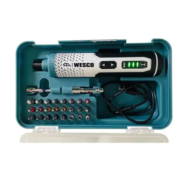 DESTORNILLADOR ELÉCTRICO WESCO WS2001 3,6V – COMPACTO, VERSÁTIL Y CON ACCESORIOS