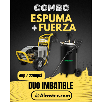 COMBO POTENTE: HIDROLAVADORA PORTEN 4HP 2200PSI + DISPENSADOR DE ESPUMA - EFICIENTE Y AHORRO DE TIEMPO COMBO POTENTE: HIDROLAVADORA PORTEN 4HP 2200PSI + DISPENSADOR DE ESPUMA - EFICIENTE Y AHORRO DE TIEMPO