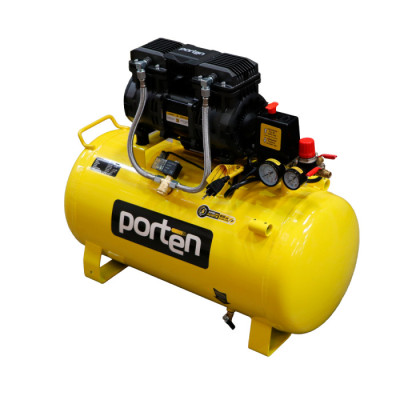 COMPRESOR DE AIRE SILENCIOSO PORTEN 1.6HP 50L 120V SIN ACEITE