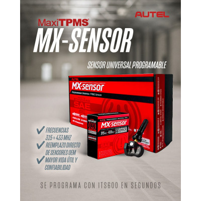 SENSOR TPMS UNIVERSAL AUTEL 315/433 MHZ | REPUESTO PROGRAMABLE PARA MONITOREO DE PRESIÓN