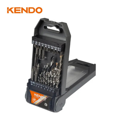 JUEGO DE 40 BROCAS KENDO CON ADAPTADOR Y PUNTAS DESTORNILLADOR – KIT COMPLETO PARA TALADRO