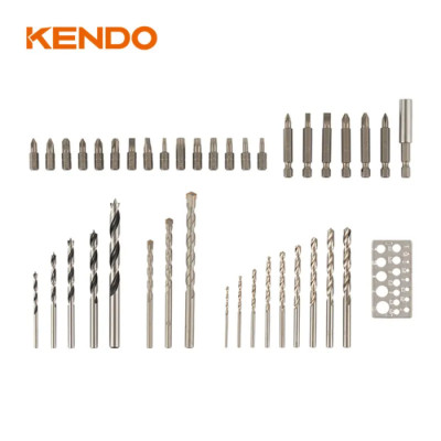 JUEGO DE 40 BROCAS KENDO CON ADAPTADOR Y PUNTAS DESTORNILLADOR – KIT COMPLETO PARA TALADRO