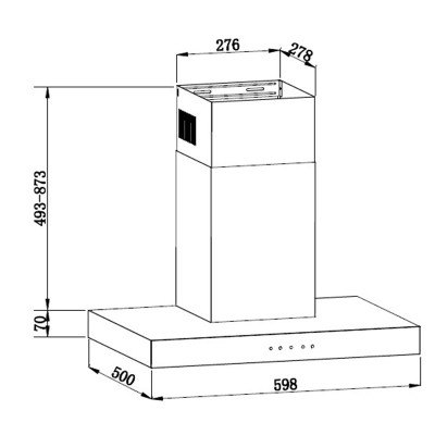 CAMPANA EXTRACTORA MASTERMAID BOLD TOUCH NEGRA 60CM PANEL TÁCTIL