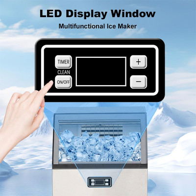 FÁBRICA DE HIELO 45 KG POR DÍA ACERO INOXIDABLE MASTERMAID – MÁQUINA DE HIELO PARA NEGOCIOS Y HOGAR