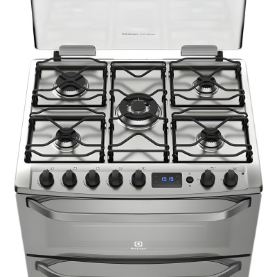 COCINA 76CM DOBLE HORNO A GAS 5 QUEMADORES TRIPLE LLAMA 76DXR — COCINA FAMILIAR DE GRAN CAPACIDAD