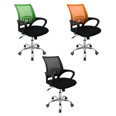 SILLA DE OFICINA MALLA NEGRA ERGONÓMICA