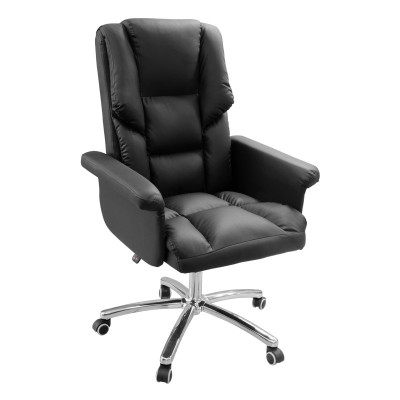 SILLA EJECUTIVA CUERO NEGRA ESPALDAR ALTO CONFORT