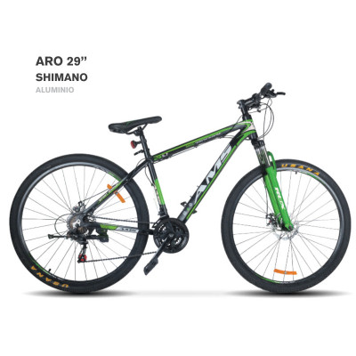 BICICLETA ARO 29 SHIMANO ALUMINIO AMS FRENO DE DISCO 7 VELOCIDADES