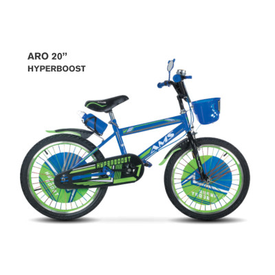 BICICLETA ARO 20 HYPERBOOST CON CANASTA / FRENOS DE ZAPATA INFANTIL