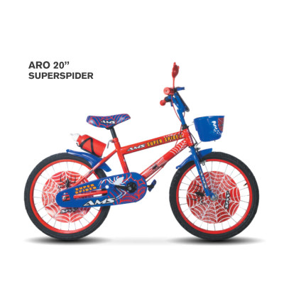 BICICLETA ARO 20 SUPERSPIDER CON CANASTA / FRENOS DE ZAPATA INFANTIL