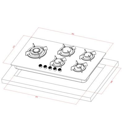 Cocina Stylo Mastermaid 90x50 cm 5 Quemadores | ALCOSTEC