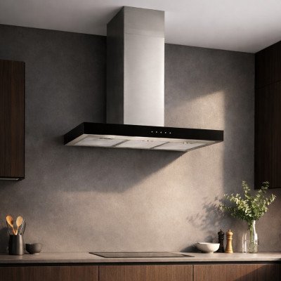 CAMPANA EXTRACTORA MASTERMAID BOLD TOUCH 90CM NEGRA PANEL TÁCTIL