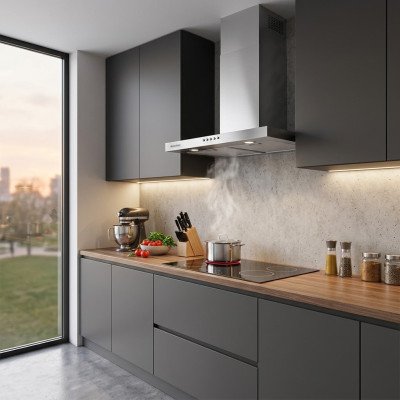 CAMPANA EXTRACTORA MASTERMAID BOLD 60CM ACERO INOXIDABLE PARA COCINA